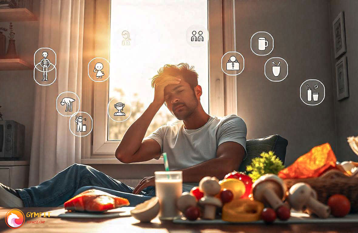 یک مرد با کمبود ویتامین D با حالتی خسته 